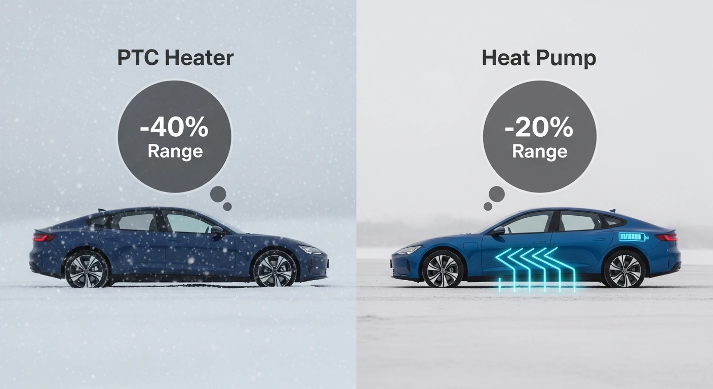 Isı pompalı ve pompasız bir elektrikli aracın kış menzili karşılaştırması