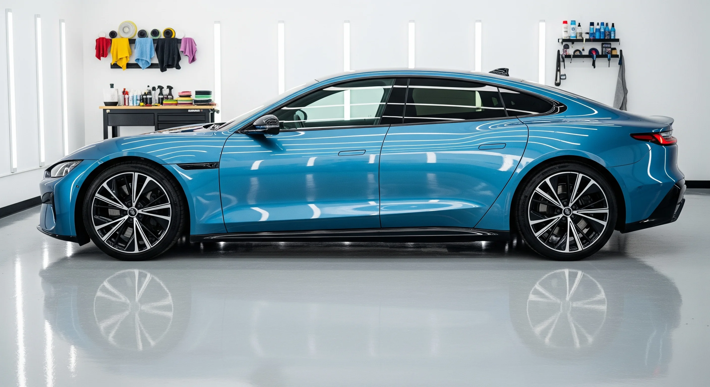 Pasta cila uygulaması için en doğru zamanlamayı bekleyen parlak bir araba