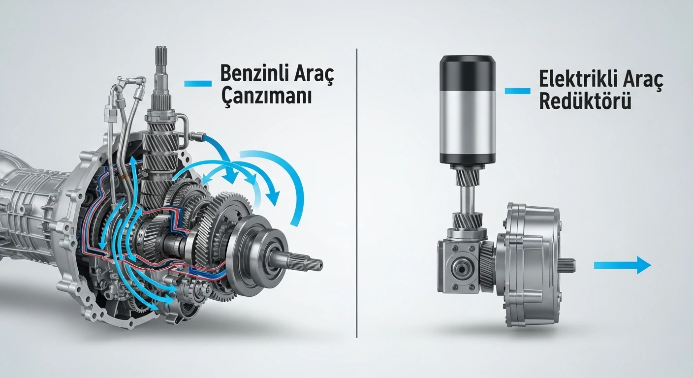 Geleneksel çok vitesli şanzıman ile elektrikli araç redüktörünün karşılaştırması