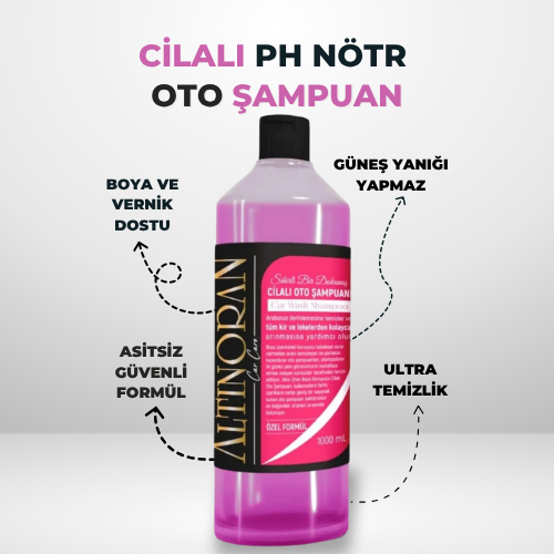 Altınoran Cilalı Oto Şampuanı, Titanium Seramik Wax ve Kristal Seramik Hızlı Cila ürünlerinden oluşan oto bakım seti