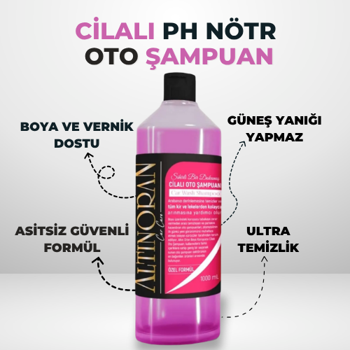 Cilalı Oto Şampuanı, Titanium Seramik Wax ve Torpido Parlatıcı ürünlerinden oluşan temel oto bakım seti