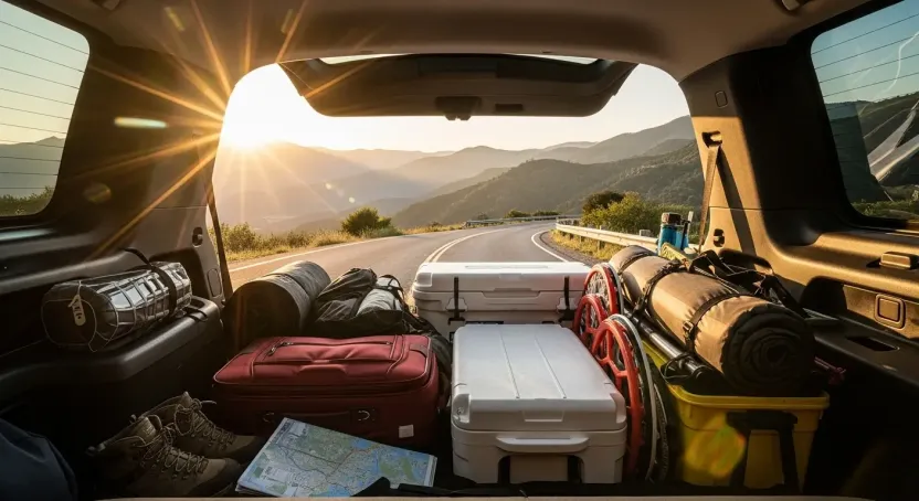 Tiguan Allspace'in geniş aileler için sunduğu devasa bagaj hacmini ve esnekliğini temsil eden bir görsel