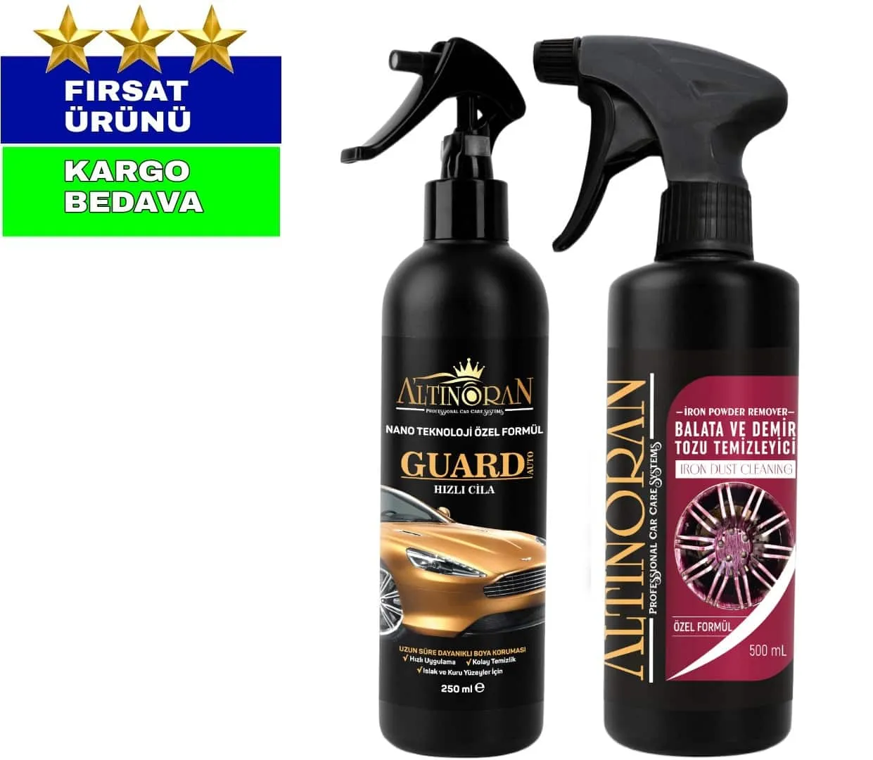 1 Adet Guard Auto Hızlı Cila + 1 Adet Balata ve Demir Tozu Temizleyici 500 ML