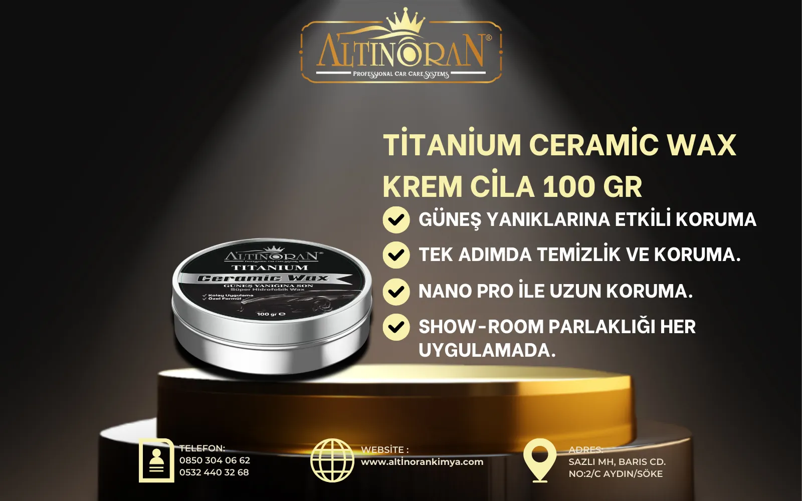 Altın Oran Titanium Seramik Katkılı Wax Krem Cila Uygulama Görseli