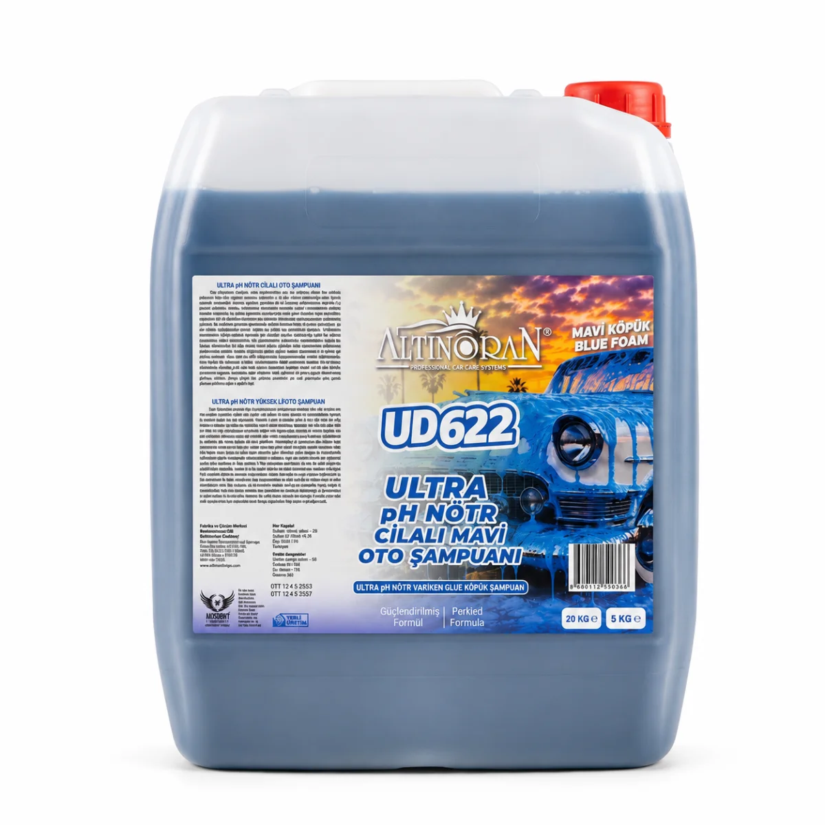 Altınoran UD622 Ultra pH Nötr Cilalı Mavi Oto Şampuanı 5L